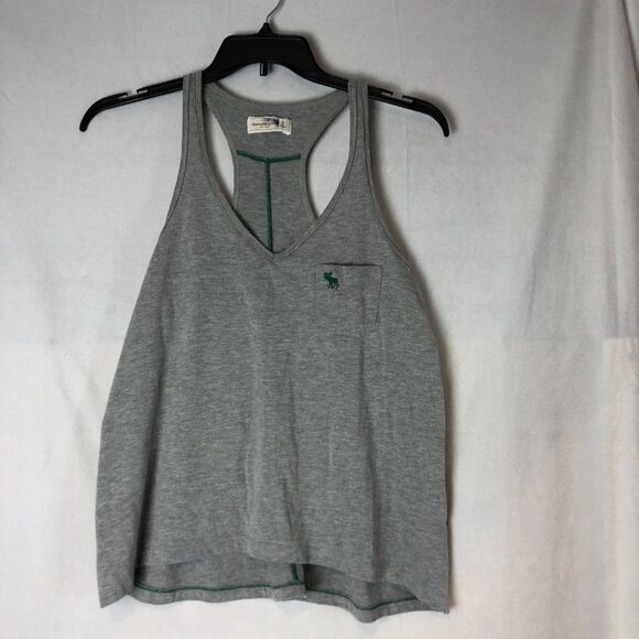 Womens Abercrombie Fitch Racerback Tank Top Grey Shirt Size M.            AW - Picture 2 of 6